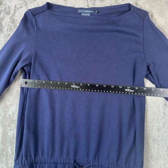 Ralph Lauren Sport Dress Small Blue Long Sleeve Drawstring Tie Waist - Picture 6 of 9